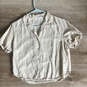 Uniqlo linen button front top